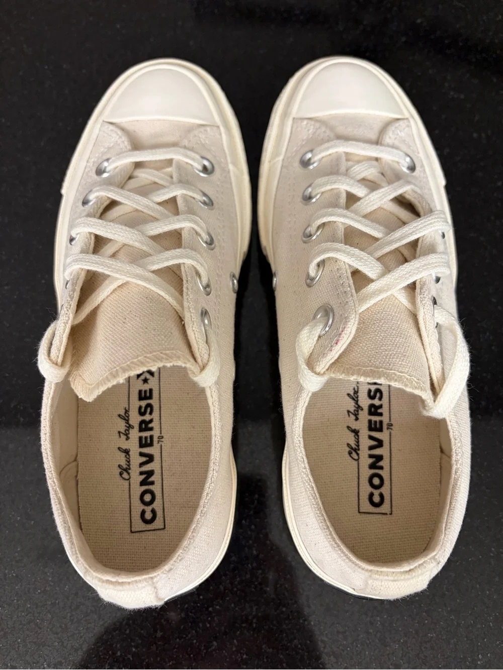 Woman’s  Low-Top Canvas Sneakers in Cream - Classic Lace-Up Style